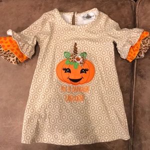 Rare Editions pumpkin unicorn dress